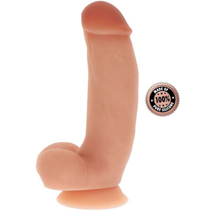 GET REAL - SILIKONE DILDO 18 CM MED NØGLER I HUD