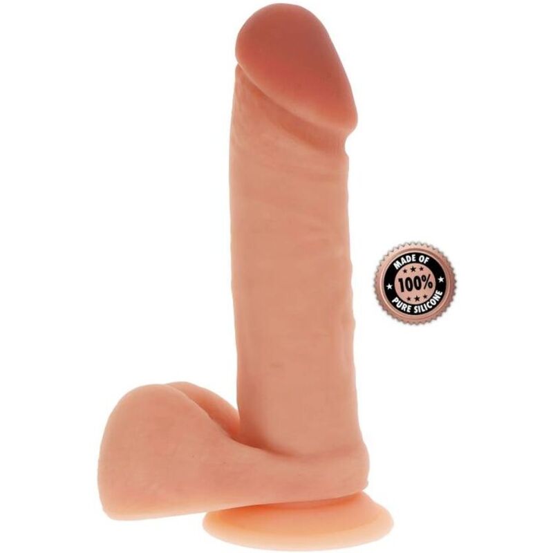 GET REAL - SILIKONE DILDO 20,5 CM MED NØGLER I HUD