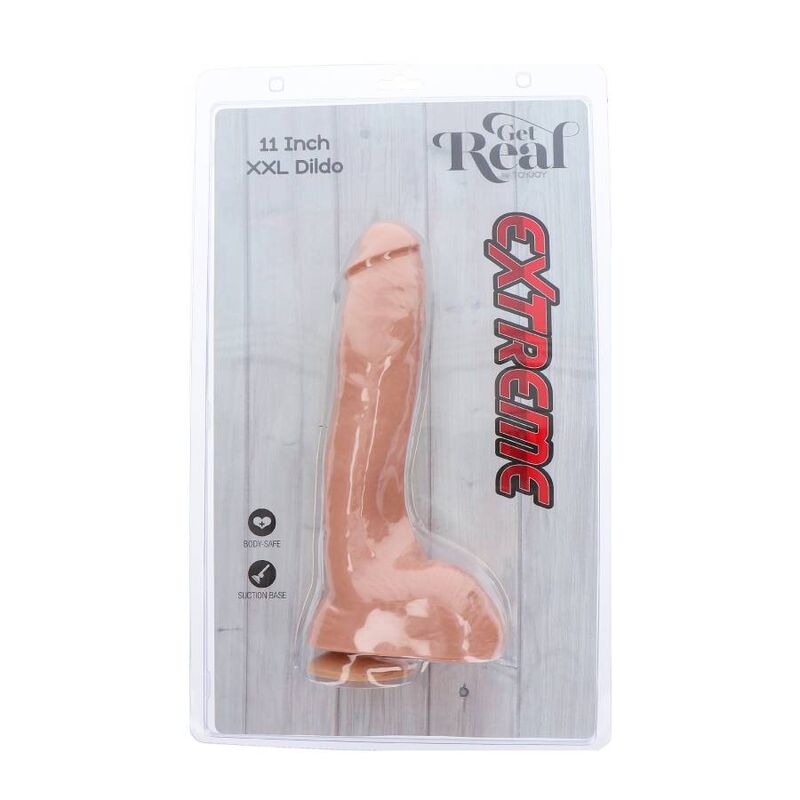 VÆR VIRKELIG - EKSTREM XXL DILDO 28 CM HUD