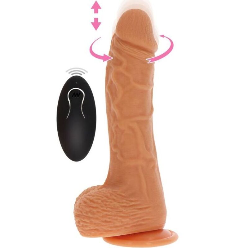 VÆR VIRKELIG - OP&NED ROTERENDE VIBRERENDE DILDO HUD
