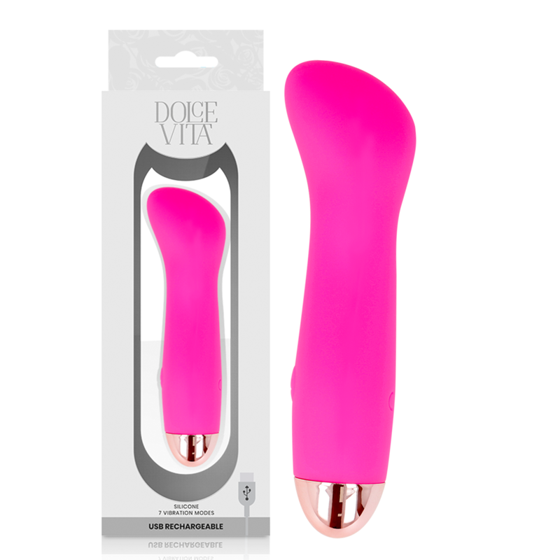 DOLCE VITA - GENOPLADELIG VIBRATOR ONE PINK 7 SPEED