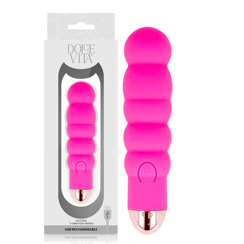 DOLCE VITA - GENOPLADELIG VIBRATOR SEKS LYSERADE 7 HASTIGHEDER