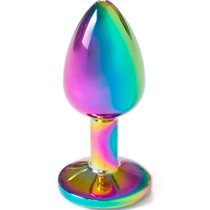 SECRETPLAY - METAL ANAL PLUG REGNBUE LILLE STØRRELSE 7 CM