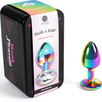 SECRETPLAY - METAL ANAL PLUG REGNBUE LILLE STØRRELSE 7 CM