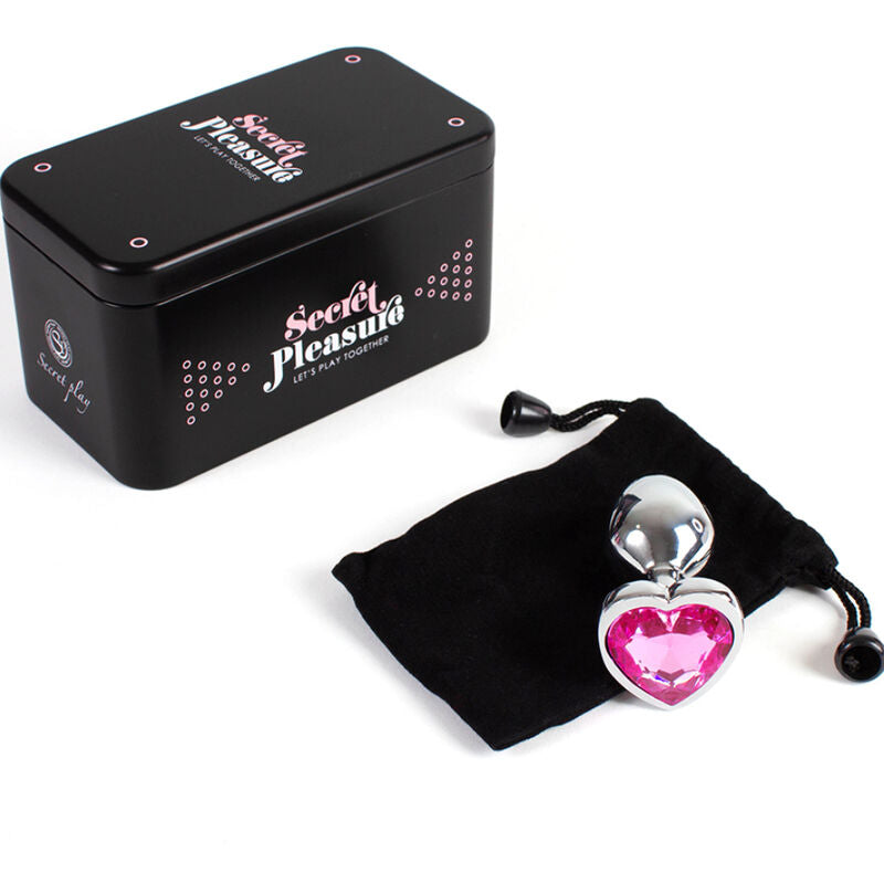 SECRETPLAY - METAL ANALPROP FUCHSIA HJERTE LILLE STØRRELSE 7 CM