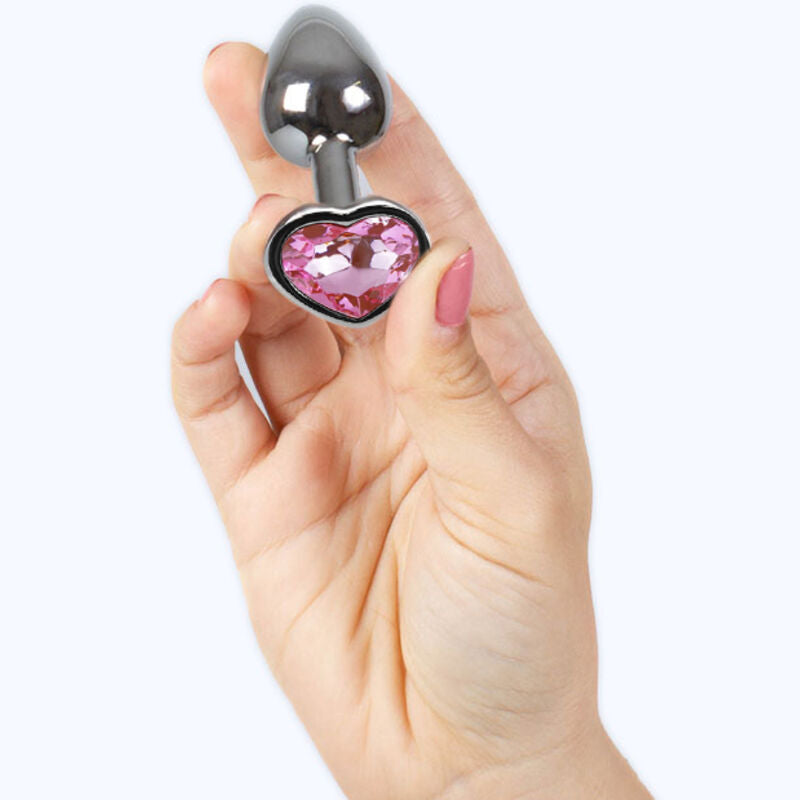 SECRETPLAY - METAL ANALPROP FUCHSIA HJERTE LILLE STØRRELSE 7 CM