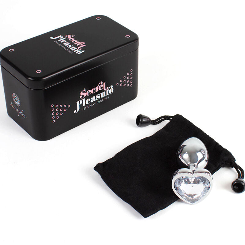 SECRETPLAY - METAL ANALPROP KLAR KRYSTAL HJERTE LILLE STØRRELSE 7 CM