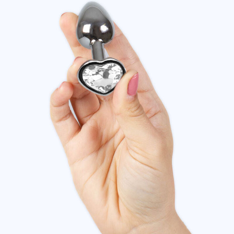 SECRETPLAY - METAL ANALPROP KLAR KRYSTAL HJERTE LILLE STØRRELSE 7 CM