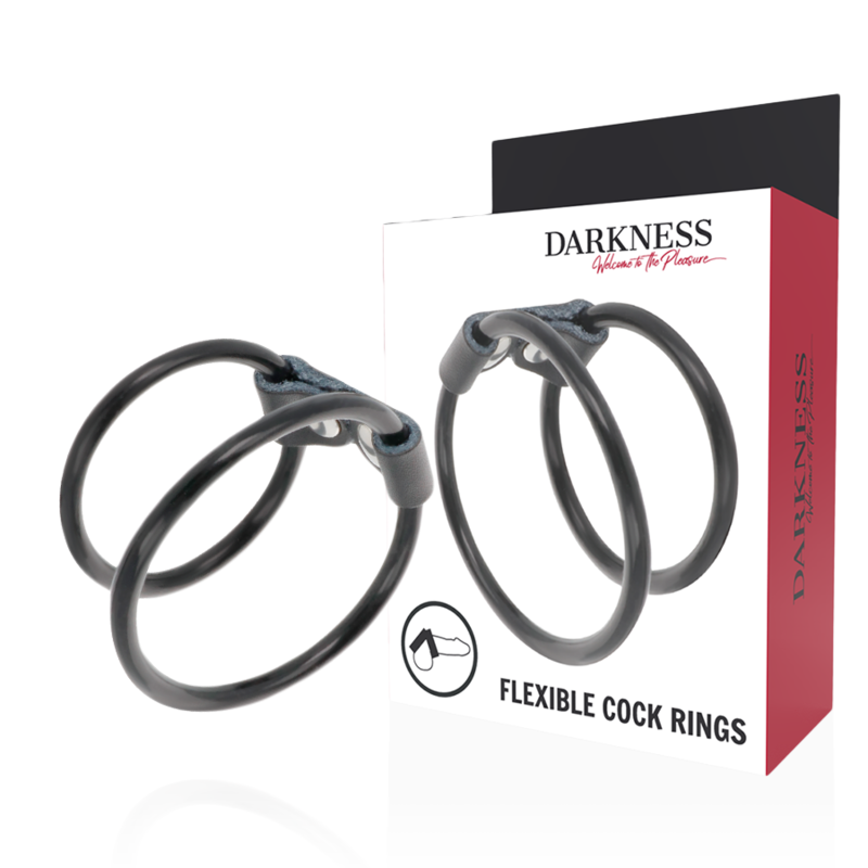 MØRKE - DOBBELT FLEKSIBEL PENIS RING
