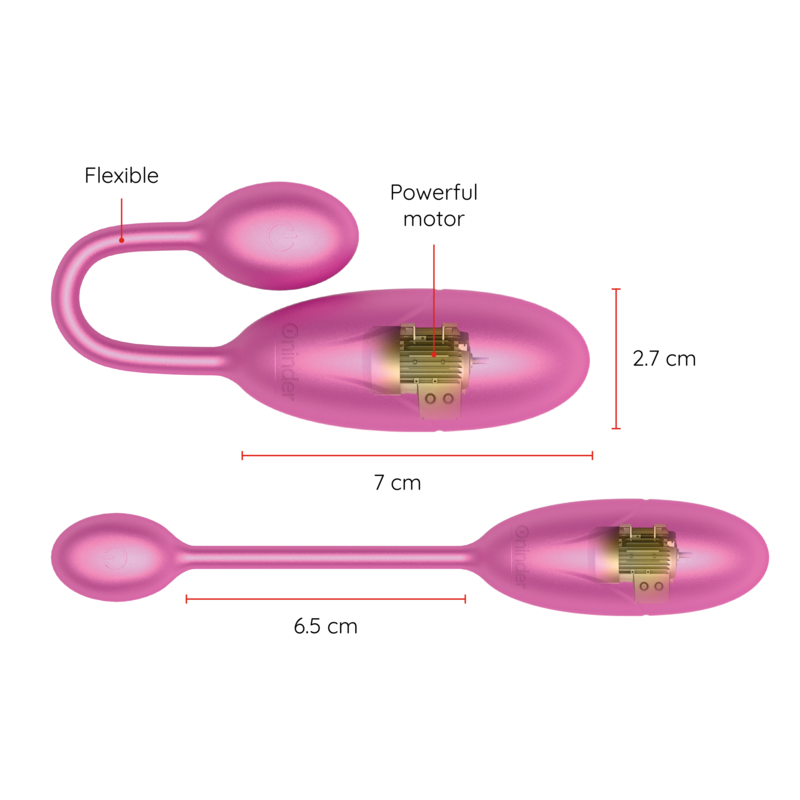 ONINDER - DENVER VIBRERENDE ÆG PINK 7 X 2,7 CM GRATIS APP