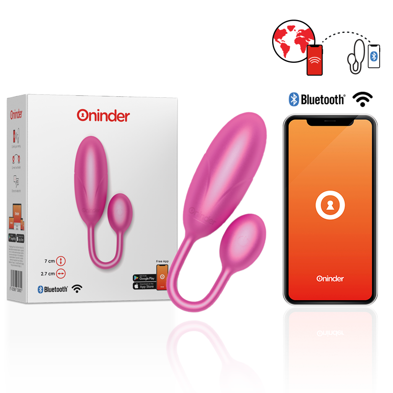 ONINDER - DENVER VIBRERENDE ÆG PINK 7 X 2,7 CM GRATIS APP