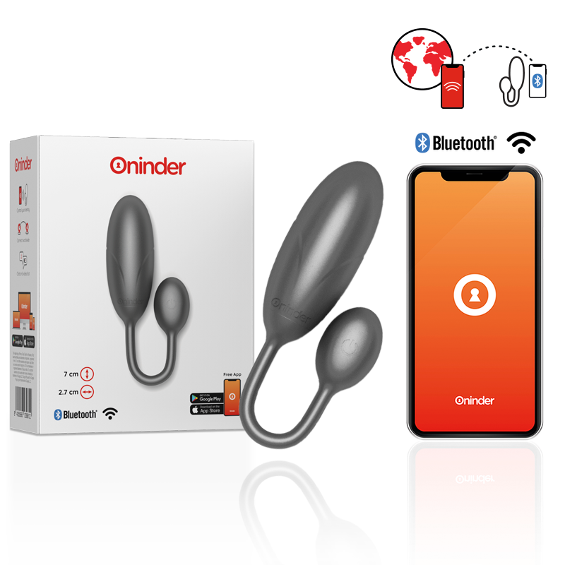 ONINDER - DENVER VIBRERENDE ÆG SORT 7 X 2,7 CM GRATIS APP