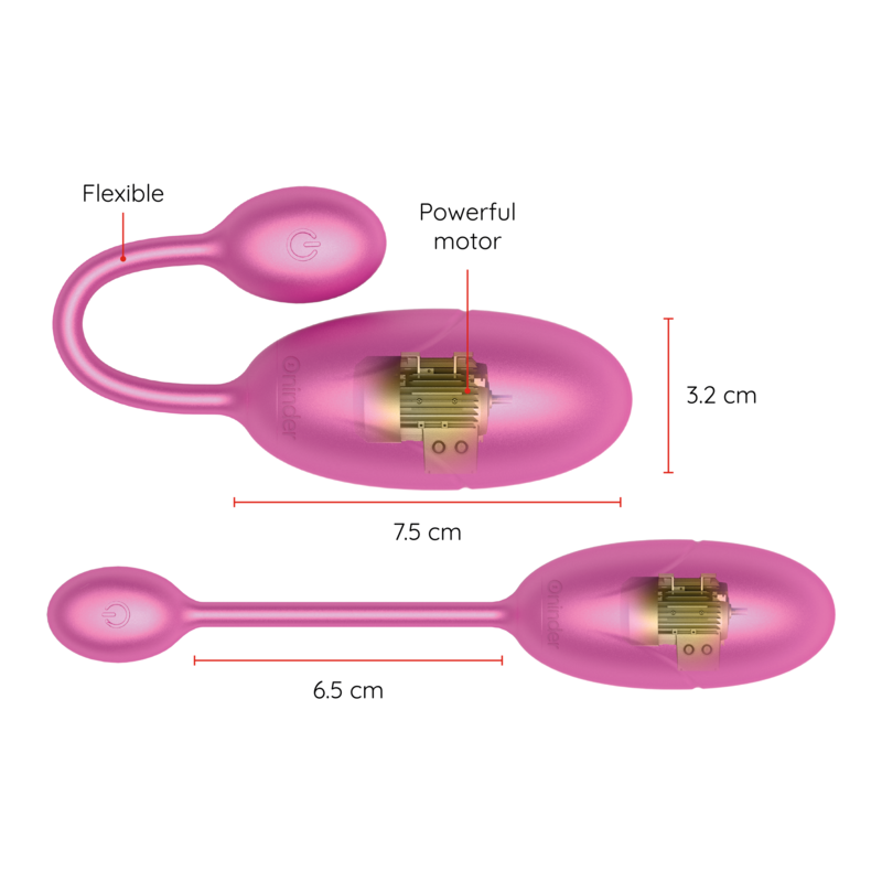 ONINDER - TOKYO VIBRERENDE ÆG PINK 7,5 X 3,2 CM GRATIS APP