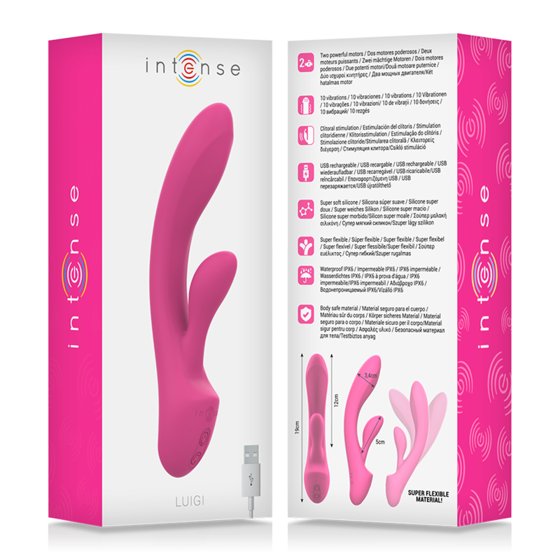 INTENSE - LUIGI KANINVIBRATOR PINK FLYDENDE SILIKONE