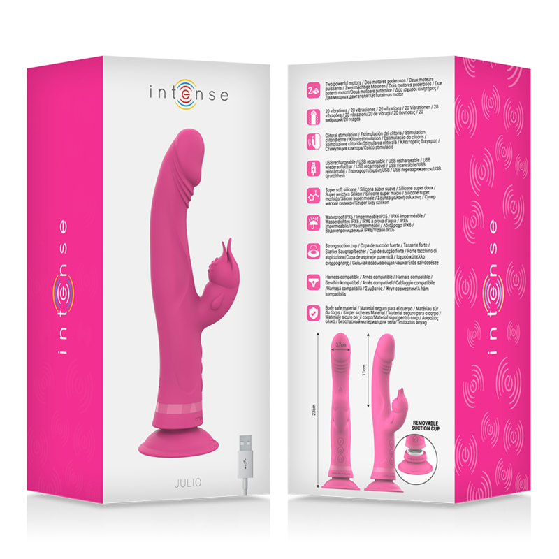 INTENSE - JULIO KANINVIBRATOR PINK SILIKONE