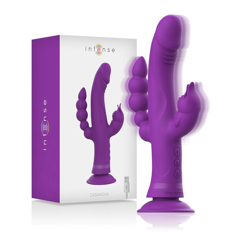 INTENSE - CASANOVA KANIN SILIKONE VIBRATOR TRIPLE MOTOR LILLA