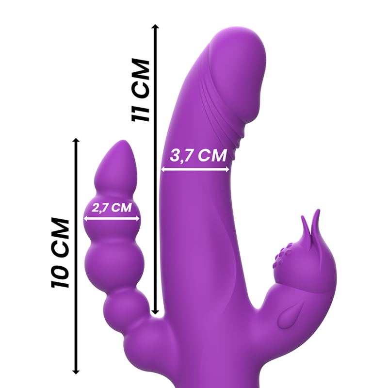 INTENSE - CASANOVA KANIN SILIKONE VIBRATOR TRIPLE MOTOR LILLA
