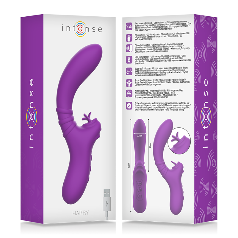 INTENSE - HARRY FLEKSIBEL VIBRATOR MED LILLA TUNGE