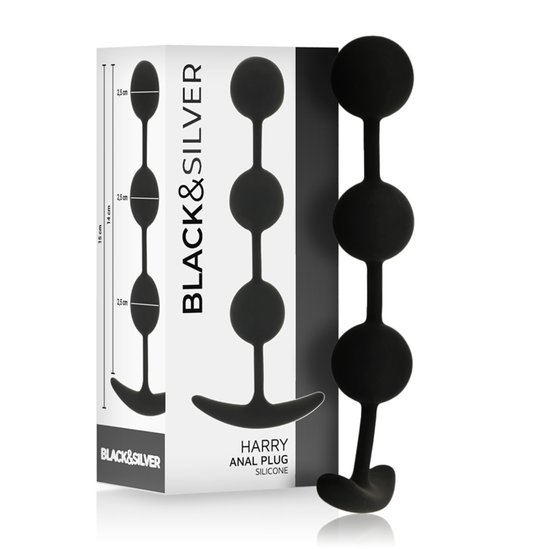 BLACK&SILVER - HARRY ANAL ROSANKRANS 3 SILIKONEKUGLER 14 CM