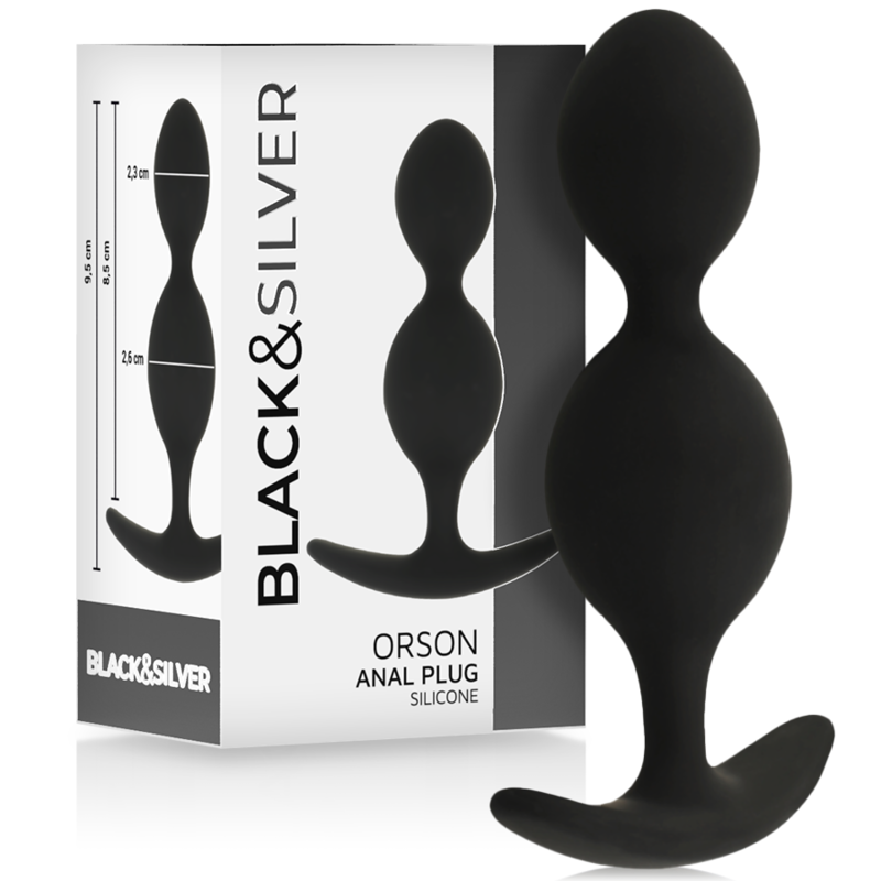 BLACK&SILVER - ORSON PLUG SILIKONE 2 ANALBØLGER 9 CM