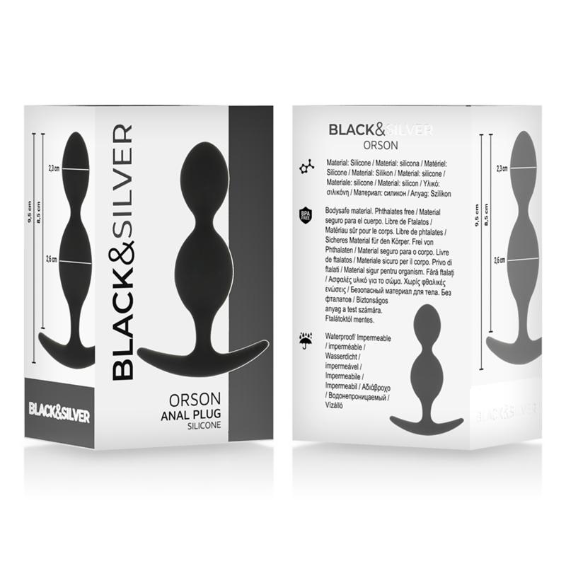 BLACK&SILVER - ORSON PLUG SILIKONE 2 ANALBØLGER 9 CM