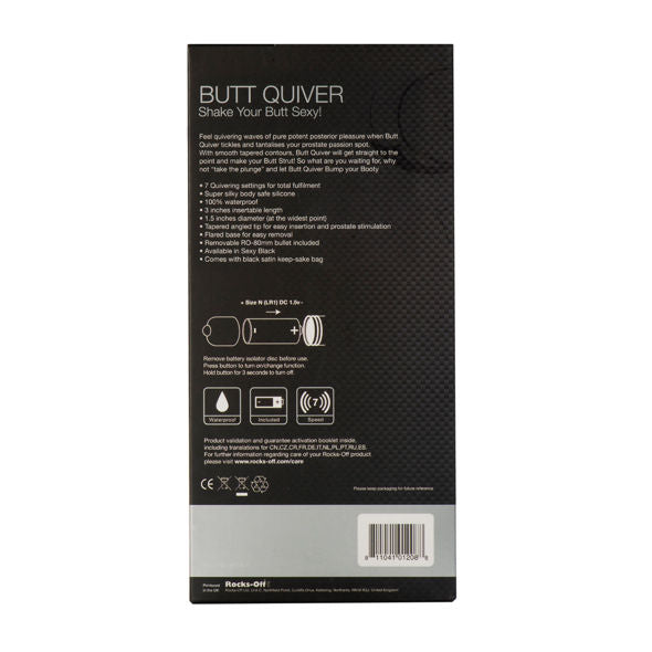 ROCKS-OFF - BUTT QUIVER P-POINT STIMULATOR 7 HASTIGHEDER SORT 