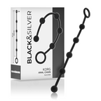 BLACK&SILVER - KORG ANAL ROSARKRANS SILIKONE INDVIELSE 21 CM