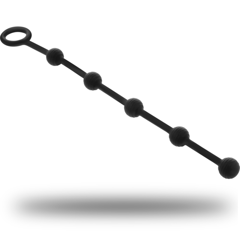 BLACK&SILVER - KORG ANAL ROSARKRANS SILIKONE INDVIELSE 21 CM