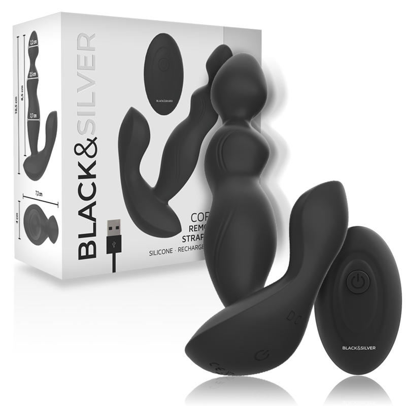 BLACK&SILVER - CORA ANALPLUG SILIKONE FJERNBETJENING