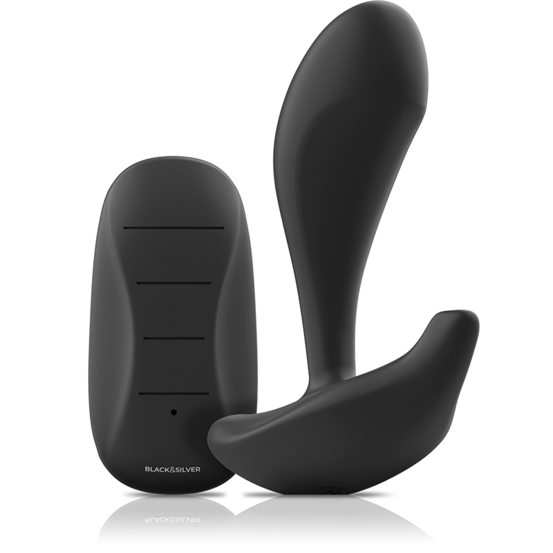 BLACK&SILVER - DWAYNE ANALPLUG SILIKONE FJERNBETJENING