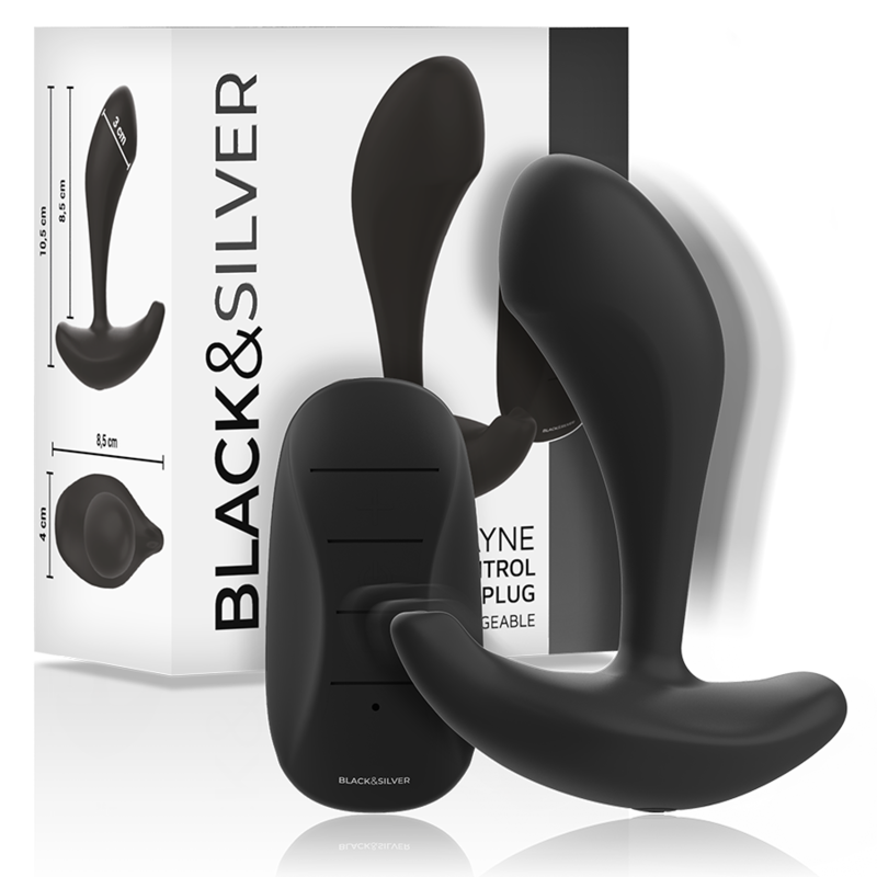 BLACK&SILVER - DWAYNE ANALPLUG SILIKONE FJERNBETJENING