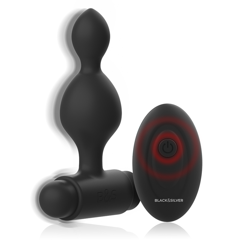 BLACK&SILVER - TUCKER LILLE SILIKONE ANALPLUG FJERNBETJENING