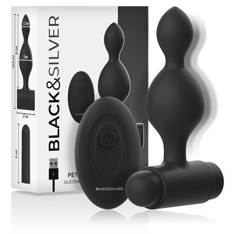 BLACK&SILVER - TUCKER LILLE SILIKONE ANALPLUG FJERNBETJENING