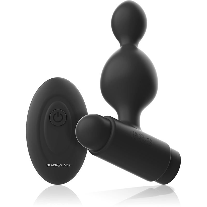 BLACK&SILVER - TUCKER LILLE SILIKONE ANALPLUG FJERNBETJENING