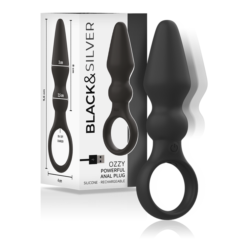 BLACK&SILVER - OZZY KRAFTIG SILIKONE ANALPLUG