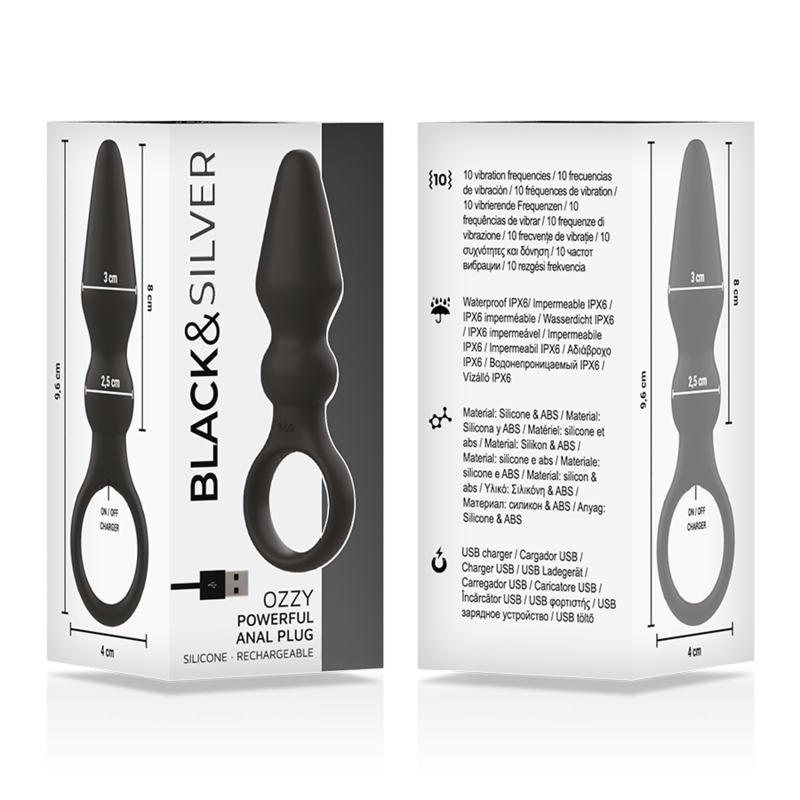 BLACK&SILVER - OZZY KRAFTIG SILIKONE ANALPLUG
