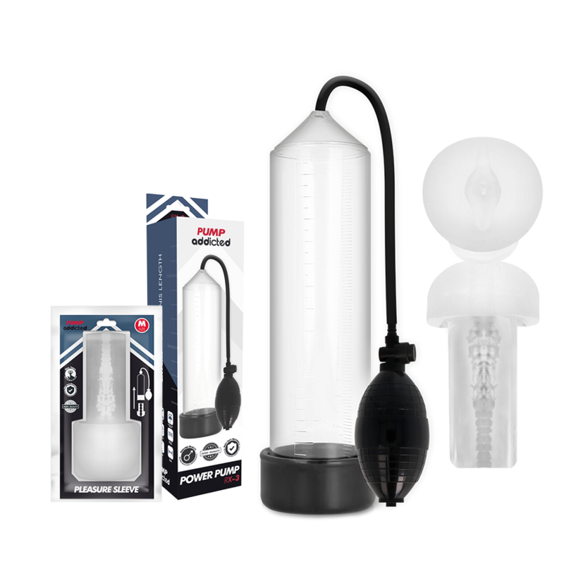 PUMP ADDICTED - RX3 TRANSPARENT MED PLEASURE SLEEVE