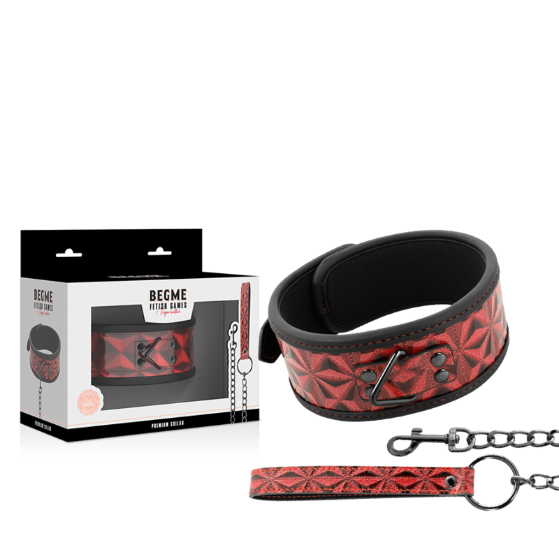 BEGME - RED EDITION PREMIUM VEGANSK LÆDERHALSVÆRK MED NEOPRENFOR