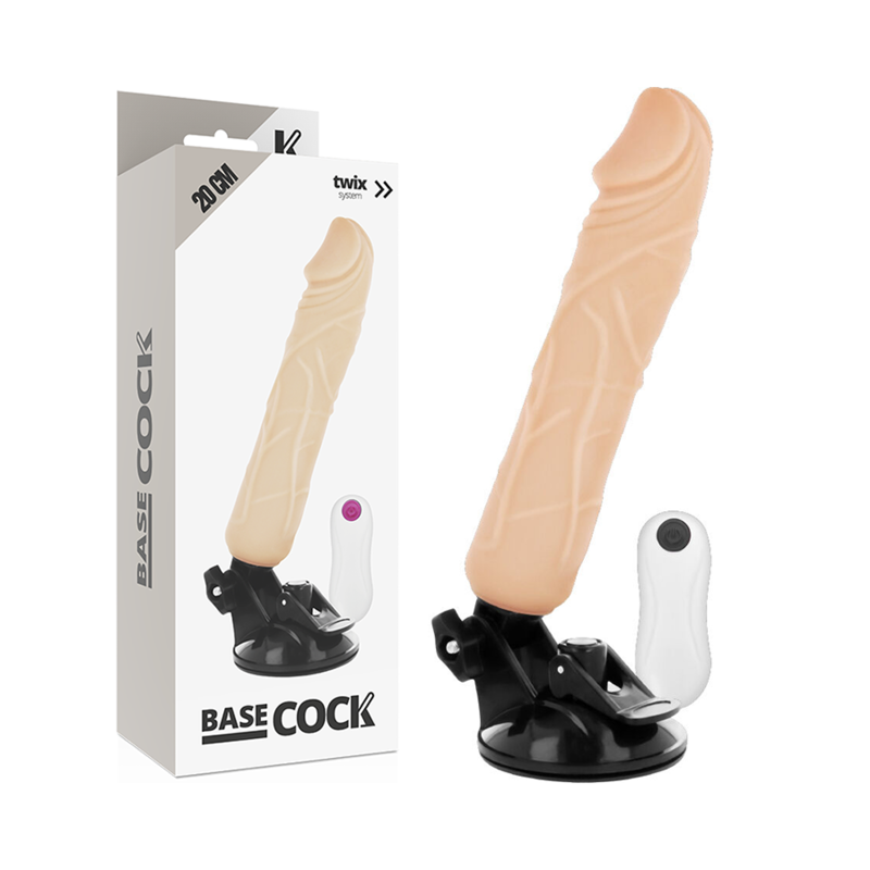 BASECOCK - REALISTISK VIBRATOR FJERNBETJENING FLESH 20 CM -O- 4 CM