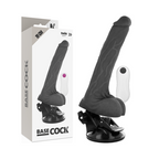 BASECOCK - REALISTISK VIBRATOR FJERNBETJENING SORT 19 CM -O- 4 CM