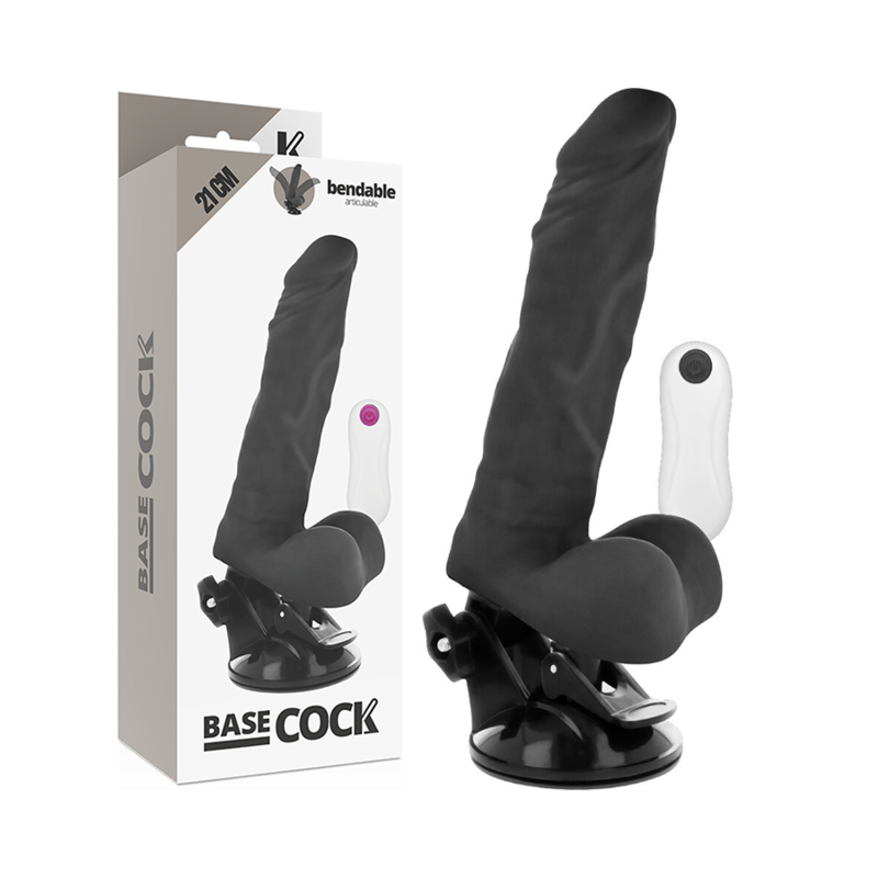 BASECOCK - VIBRADOR ARTIKELBETJENING FJERNBETJENING NEGRO 21 CM -O- 5 CM