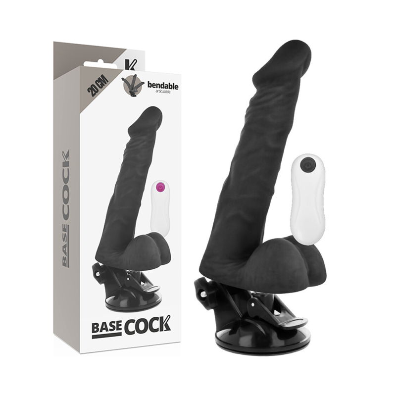 BASECOCK - REALISTISK LEDBAR FJERNBETJENING SORT 20 CM -O- 4,5 CM