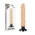 BASECOCK - REALISTISK VIBRATOR 2-1 KØD 20 CM -O- 4 CM