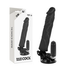 BASECOCK - REALISTISK VIBRATOR FJERNBETJENING SORT 21 CM -O- 4 CM