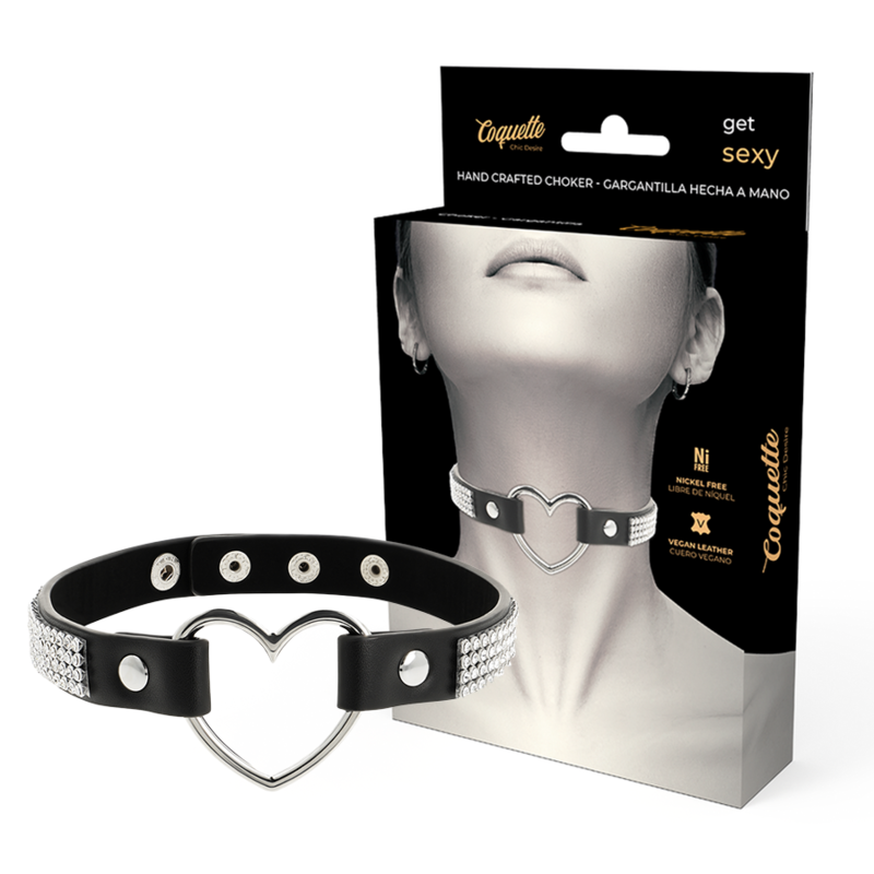 COQUETTE CHIC DESIRE - VEGANSK LÆDERCHOKER MED HJERTE