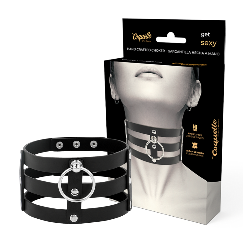 COQUETTE CHIC DESIRE - VEGANSK LÆDERCHOKER I FETISH-STIL
