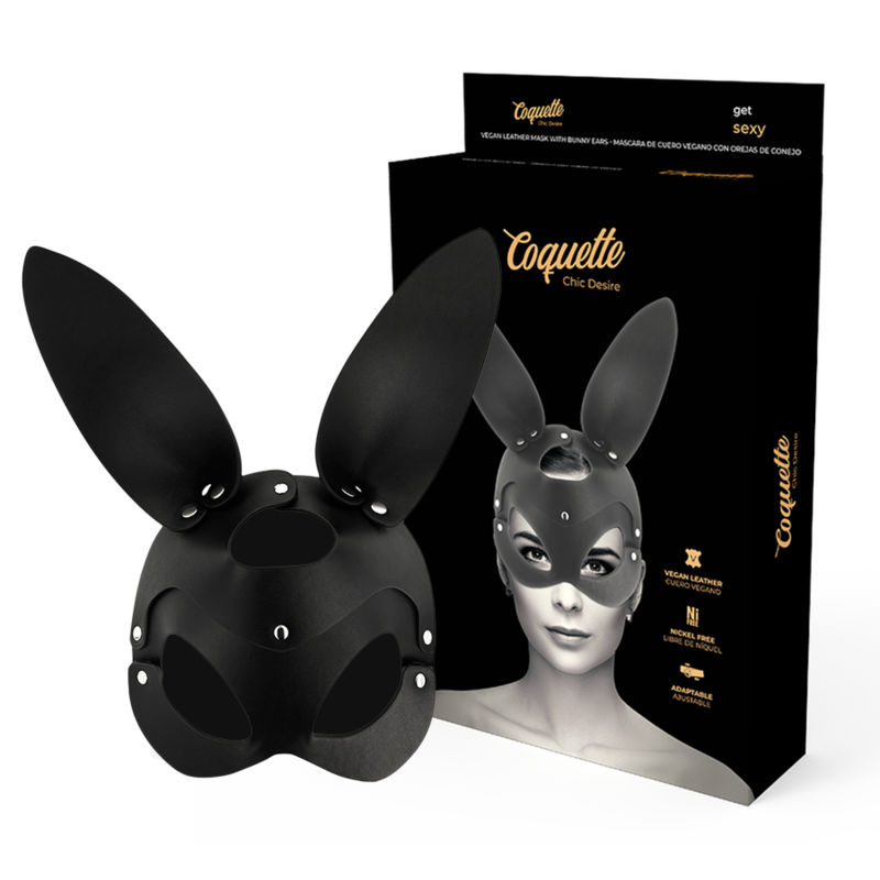 COQUETTE CHIC DESIRE - VEGANSK LÆDERMASKE MED KANINØRER