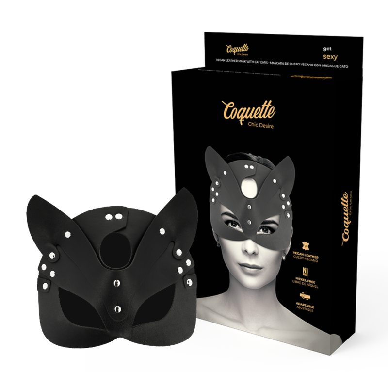 COQUETTE CHIC DESIRE - VEGANSK LÆDERMASKE MED KANINØRER