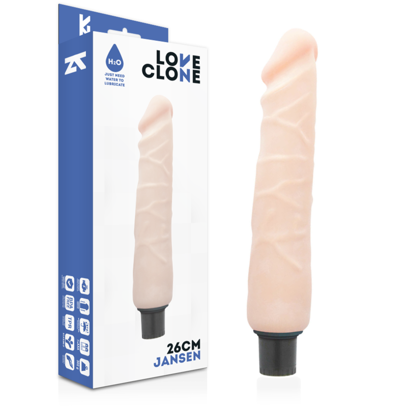 LOVECLONE - JANSEN SELVSMØRENDE VIBRATOR 26 CM -O- 4,2 CM