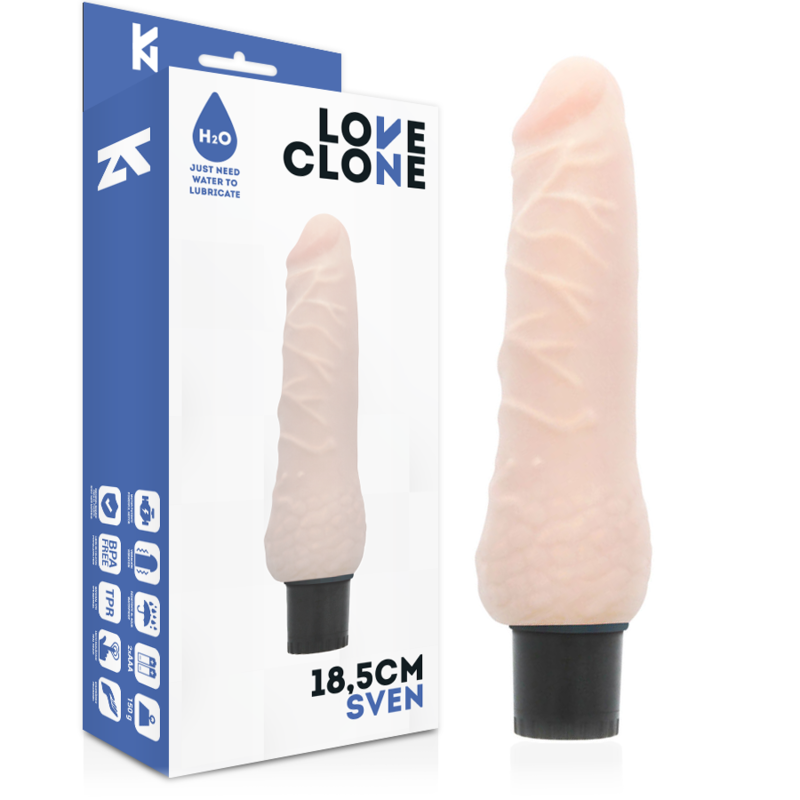 LOVECLONE - SVEN SELVSMØRENDE VIBRATOR 18,5 CM -O- 3,3 CM